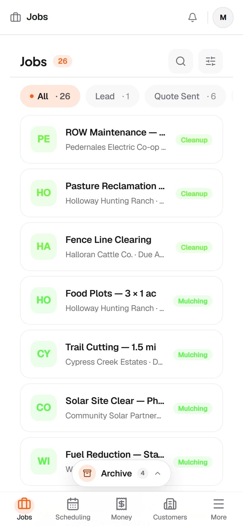 Job board — the Mastiff mobile app