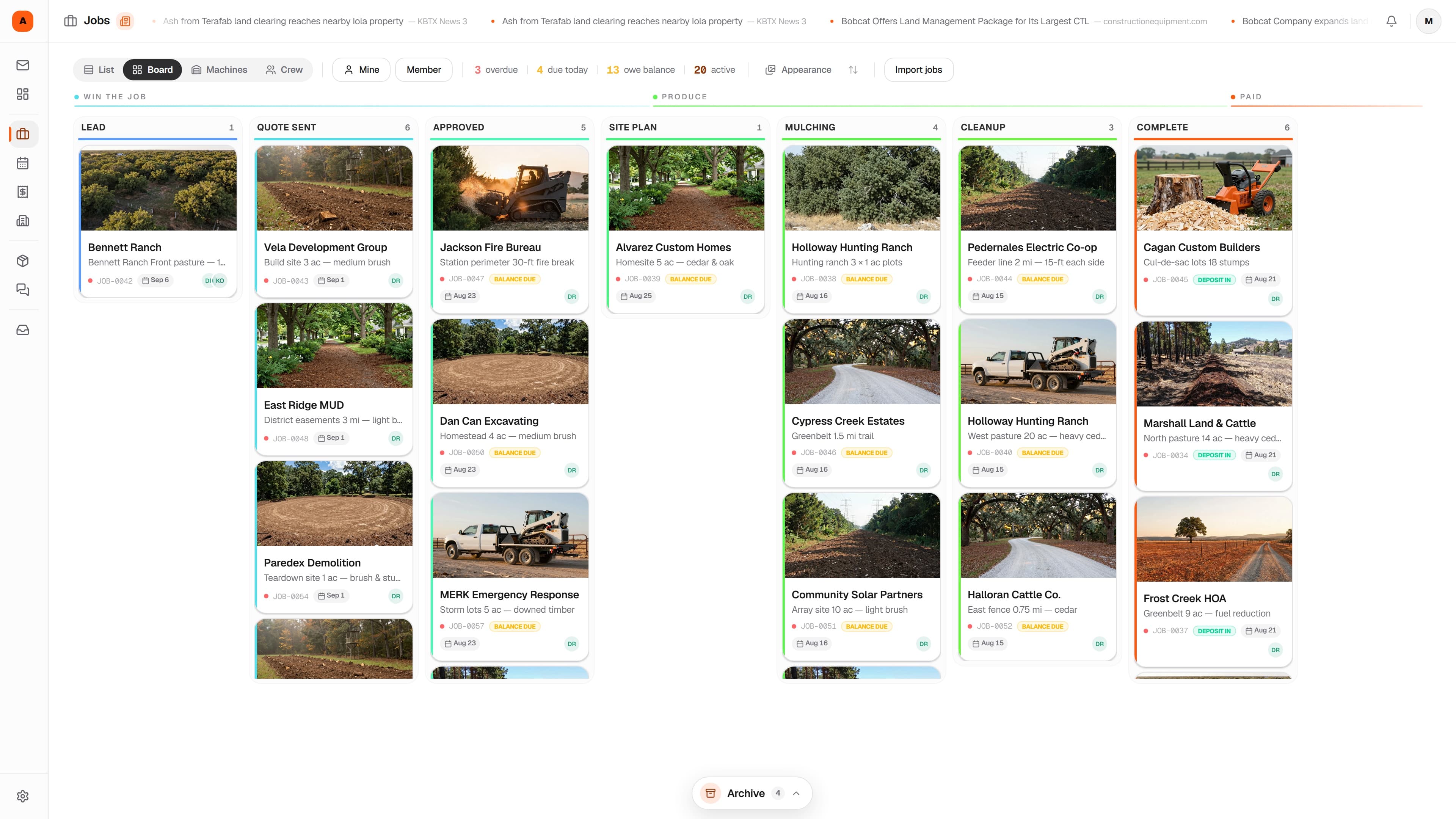 Job board — the Mastiff web app