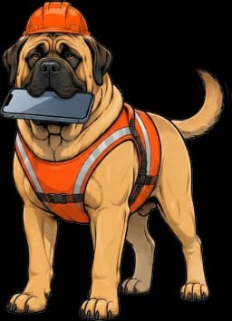 Dozer, the Mastiff mascot, delivering a phone with a fresh lead